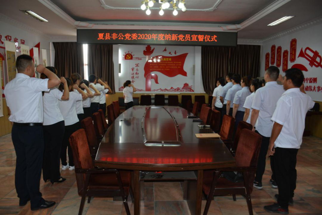 夏县非公党委举办2020年纳新党员宣誓仪式