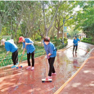 运城市区圣惠公园整治环境卫生营造良好环境