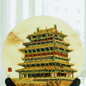 非遗掐丝珐琅釉画《鹳雀楼》助兴农民丰收节