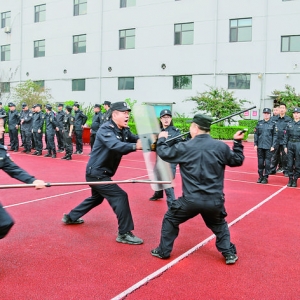 临猗县公安局考核辅警警务实战技能训练成果