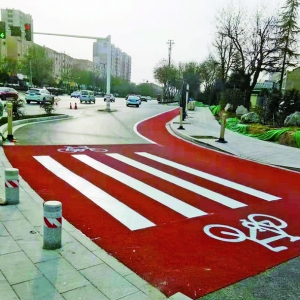 运城市区学苑路与红旗街交叉口渠化岛建成投用