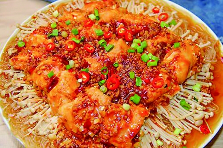 金针菇蒸肉片的制作方法