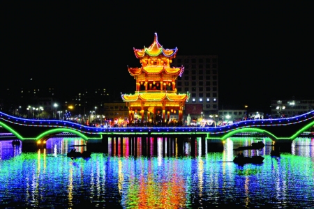 闻喜西湖夜景