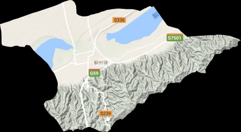 解州镇地形图/卫星图/电子地图高清版