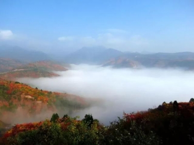 浓烈的红叶点燃秋季的马泉沟