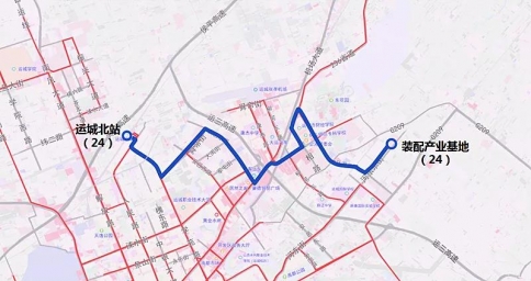 公告：24路公交线路开通（试运行）起讫站点运城北站