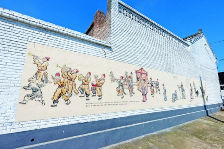 乔阁老文化墙成为张嵩村新的地标式文化景观。