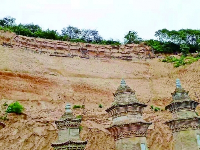 栖岩寺塔林边坡治理将完工