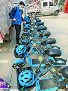 运城街头出现共享电动车