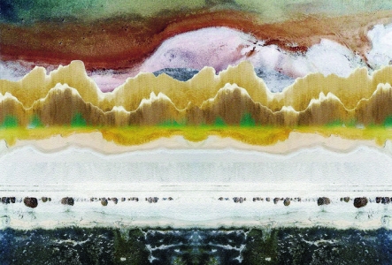 《千古条山一池雪》， 池盐文化版画——王君