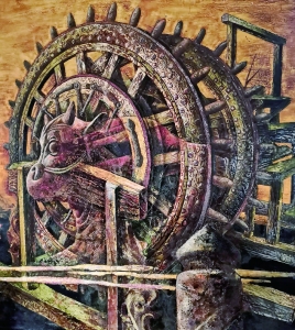 《盐韵》，讲好盐湖故事漆画_ 杨临江