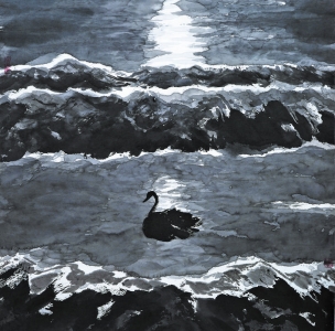 《静谧盐湖》, 杨光汉国画讲盐湖故事